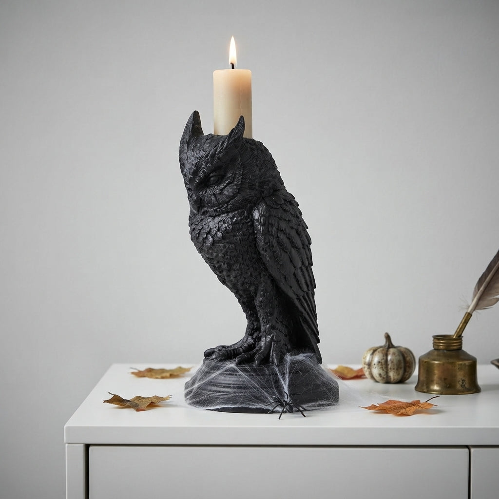 Kerzenhalter Gotik-Stil aus Kunstharz mit Tiermotiv