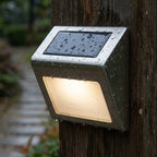 Solar outdoor wall lights, 6-piece set, stainless steel, IP44, dusk sensor
