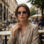 Rimless rectangular sunglasses with UV400 protection