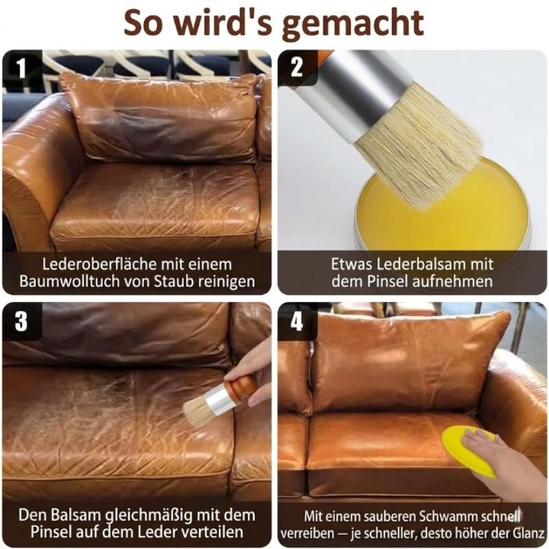 Lederpflege-Set – Balsam & Auftragspinsel für Möbel, Schuhe & Autositze