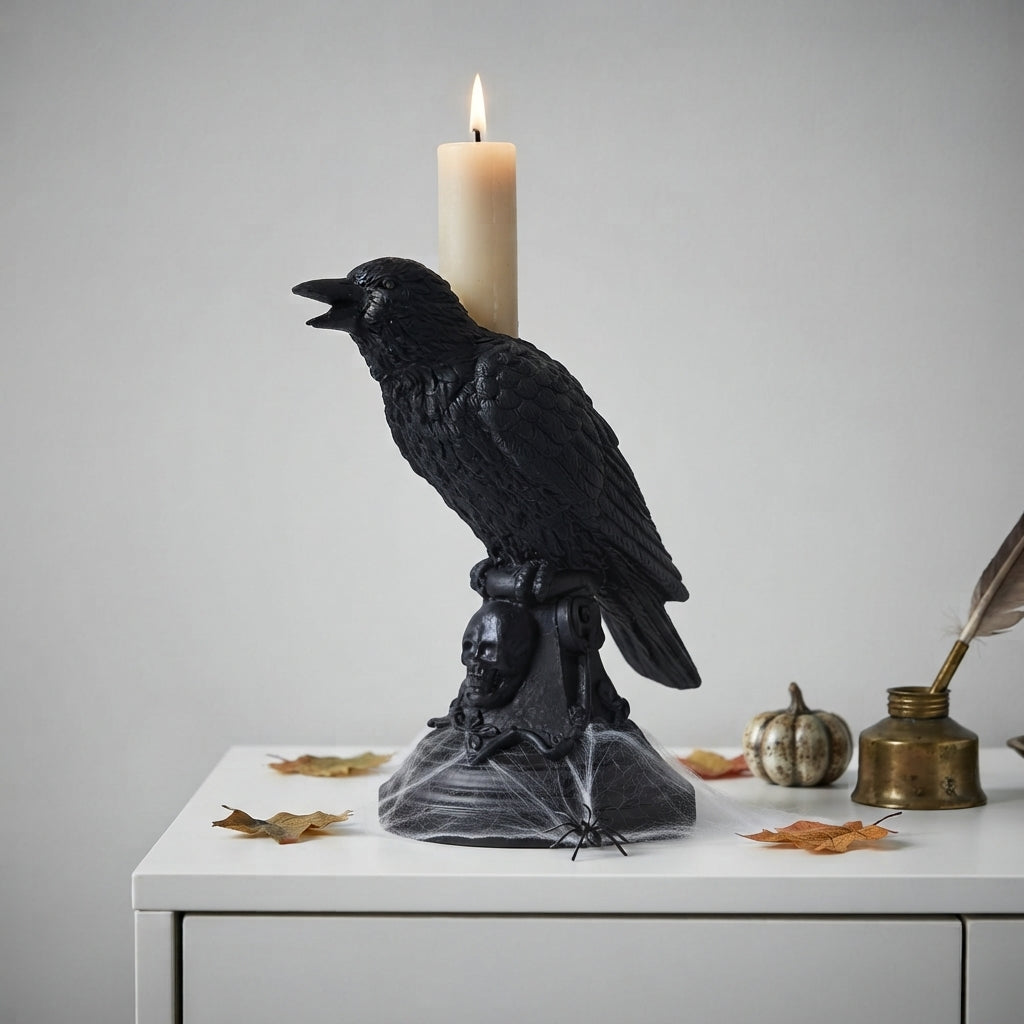 Kerzenhalter Gotik-Stil aus Kunstharz mit Tiermotiv