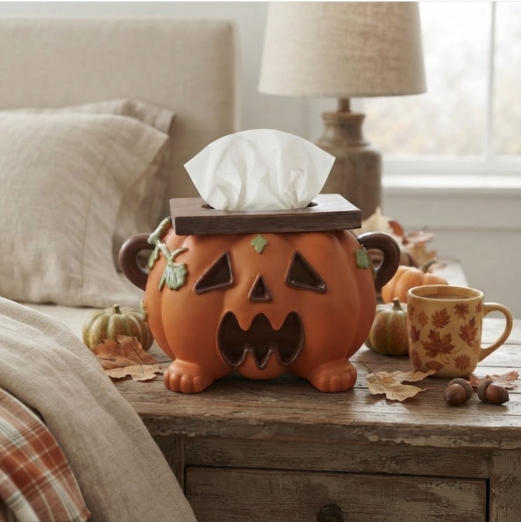 Kürbis Taschentuchbox Deko für Halloween