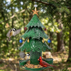 Vogelfutterspender Weihnachtsbaum Metall – Grün