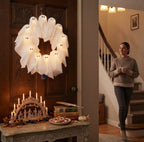 Geister-Kranz LED beleuchtet – 31 cm für Tür und Fenster