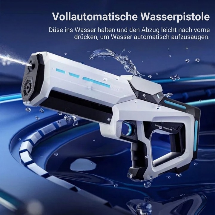 Electric Water Gun 1L Tank — Fully Automatic, 10m Range, Lithium Battery