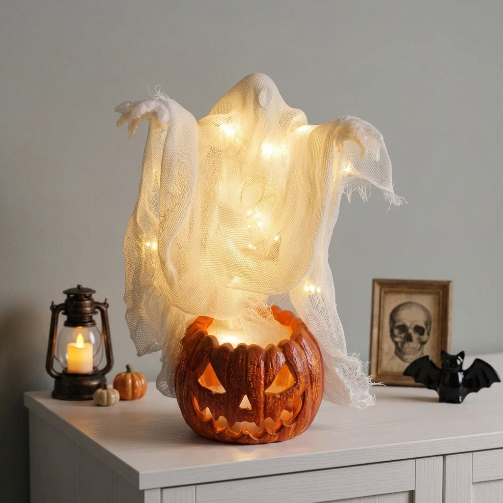 Geist-Deko Kürbis leuchtend – 130 cm