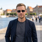 Rimless rectangular sunglasses with UV400 protection