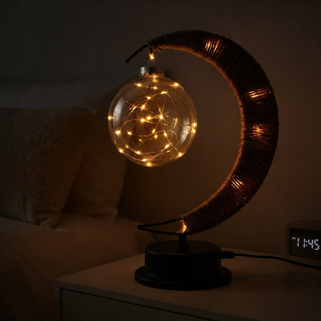 Mondlampe mit Farbwechsel und Holzständer