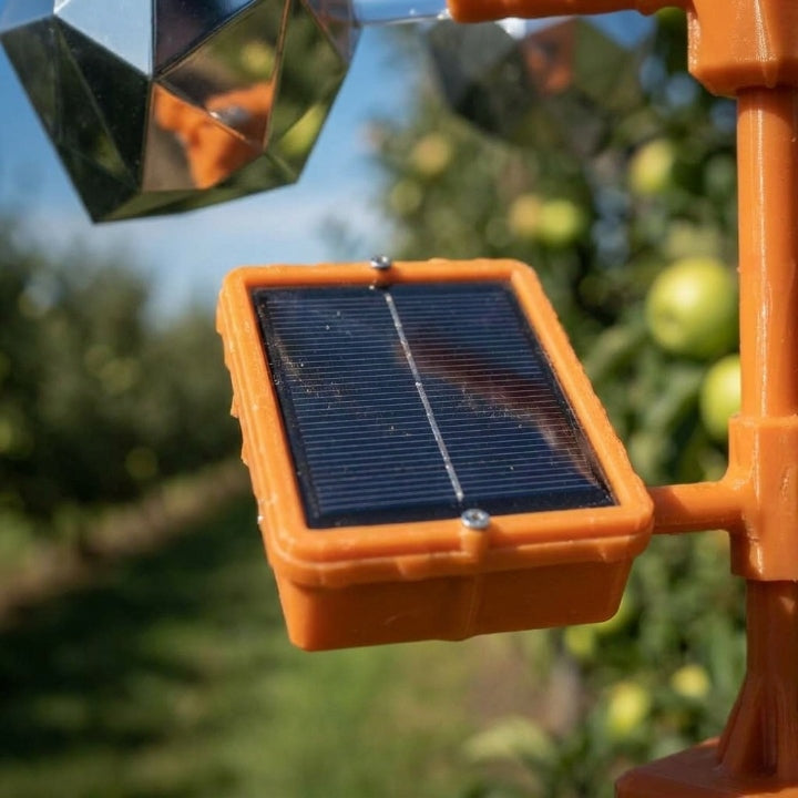 Solar-Vogelabwehr 360° mit Sound & Ultraschall, orange