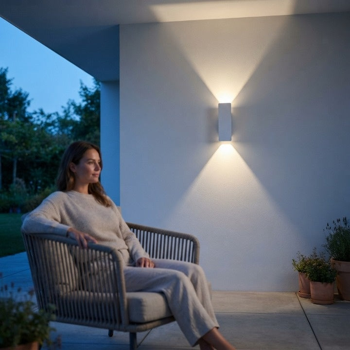Wetterfeste LED-Wandleuchte – weiches Doppellicht für drinnen & draußen