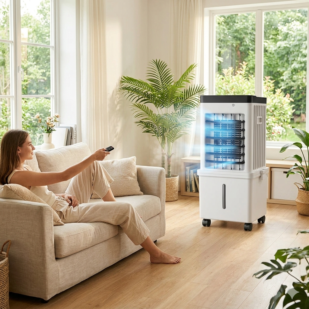 3-in-1 Air Cooler with 15L Water Tank — Cooling, Humidifying, Purifying
