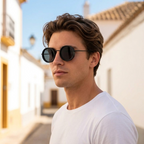 Retro sunglasses with UV400 protection – round lenses