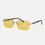 Rimless rectangular sunglasses with UV400 protection