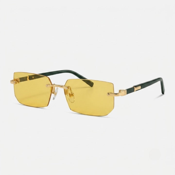 Rimless rectangular sunglasses with UV400 protection