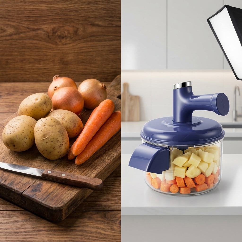 Elektrischer Obstschäler und Mixer 2-in-1