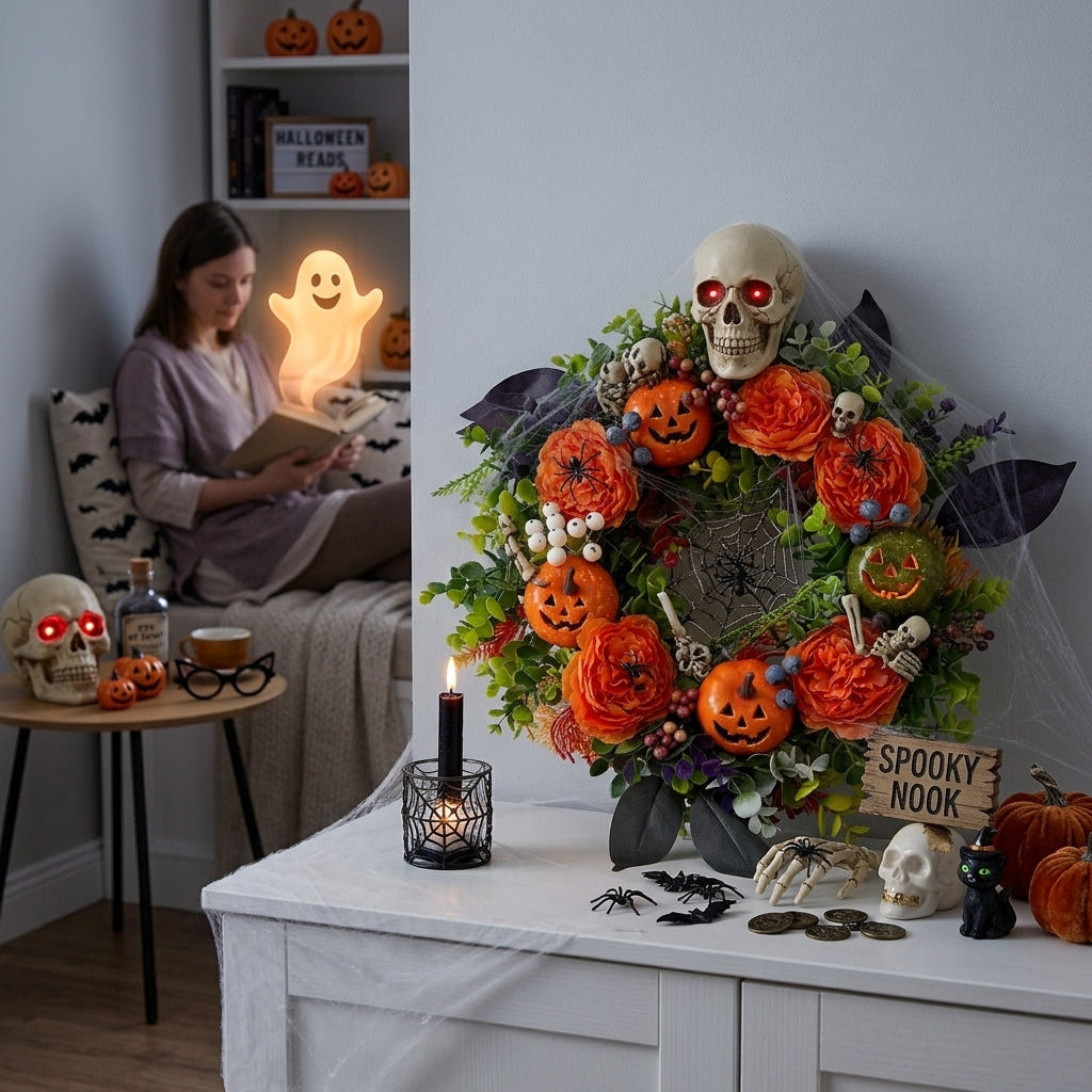 Herbstkranz Kunstblumen mit Kürbissen 40 cm