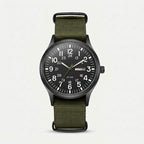 Herrenuhr im Military-Stil mit NATO-Armband, 4,2 cm, 24-Stunden-Anzeige