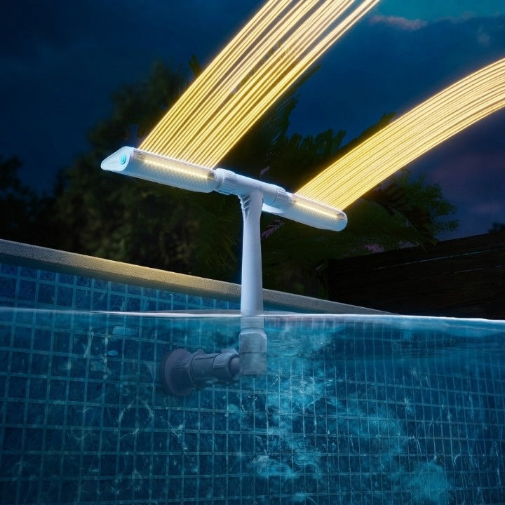 Solar Pool Fountain with RGB LED Light – Double Arch, Remote Control