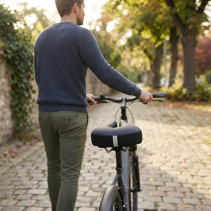 Ergonomischer Fahrradsattel noselos – breite Sitzfläche mit Federdämpfung