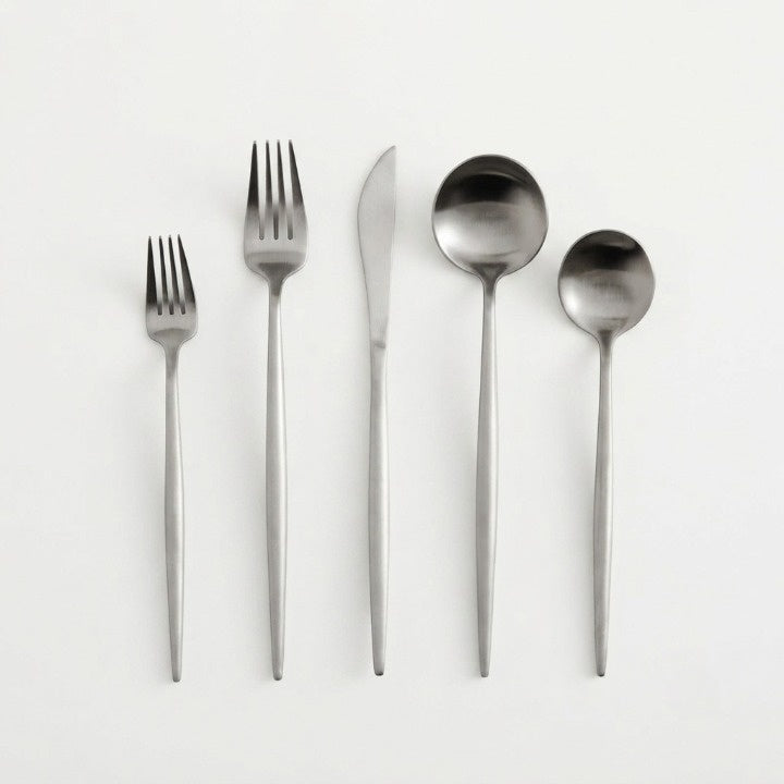 Besteckset Edelstahl Matt – 5-teilig pro Person