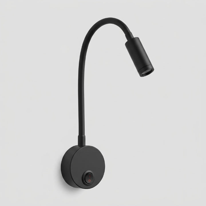 LED reading lamp with gooseneck for wall or table, 30 cm, aluminum
