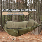 Outdoor hammock with mosquito net and sunshade
