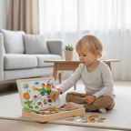Magnetic Drawing Board 2-in-1 with Wooden Chalkboard