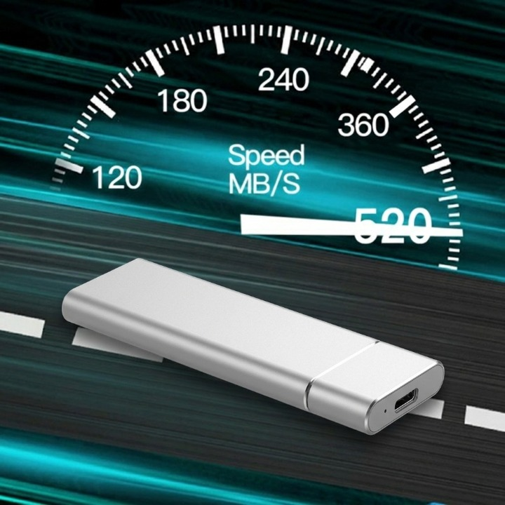 8TB External SSD — USB 3.1 Type-C, Plug & Play, Aluminum