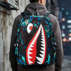 Kinder-Rucksack Hai-Motiv mit USB-Anschluss