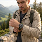 Herrenuhr im Military-Stil mit NATO-Armband, 4,2 cm, 24-Stunden-Anzeige