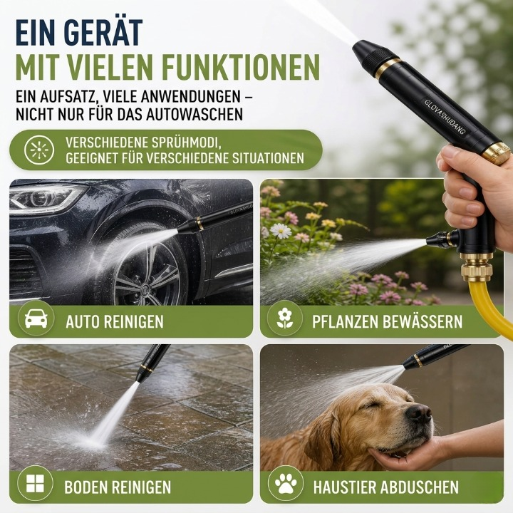 High-pressure cleaner attachment for garden hose