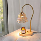 Kerzenwärmer-Lampe Maiglöckchen mit Glasschirm