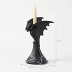 Gothic-style resin candle holder with animal motif