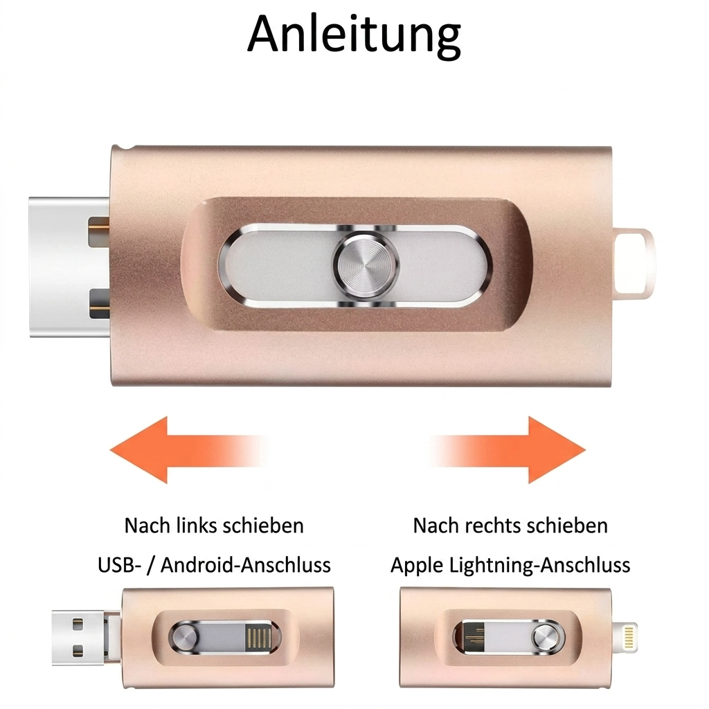 3-in-1 USB-Stick — Mehr Speicher für iPhone, Android & PC