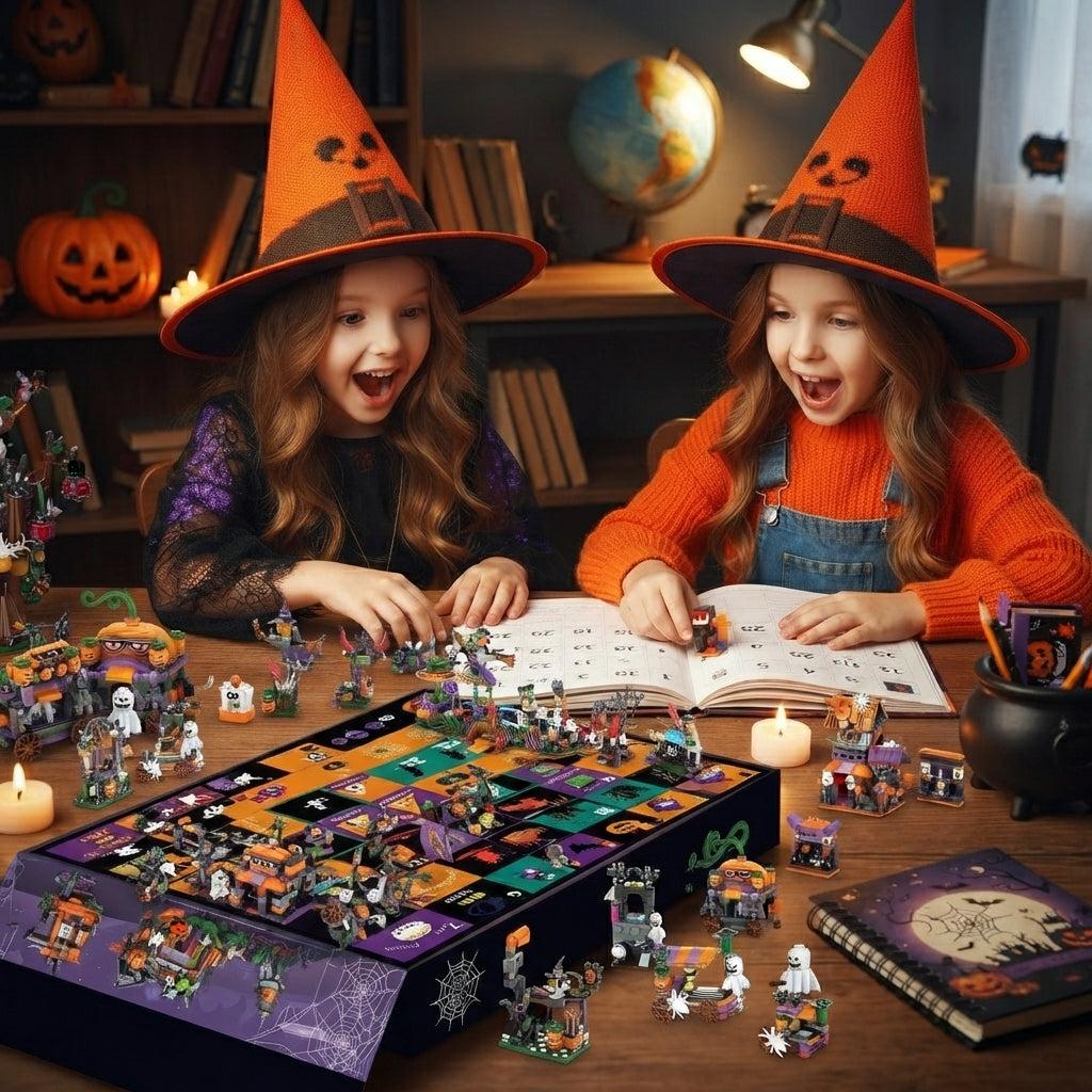 Halloween Adventskalender mit 31 Bauwerken zum Zusammenbauen