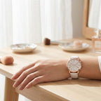 Elegante Damenuhr mit Lederarmband – Römisches Zifferblatt