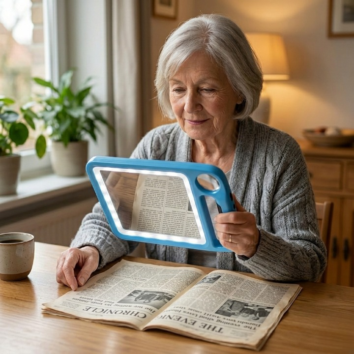 LED Reading Magnifier – 5x & 10x with USB Charging