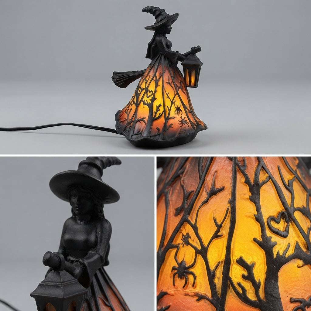Hexenlampe Deko mit Laterne – Warmes Licht für Herbstabende