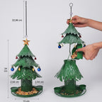 Vogelfutterspender Weihnachtsbaum Metall – Grün