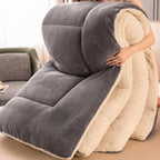Winterdecke Flanell-Fleece mit Wollfüllung