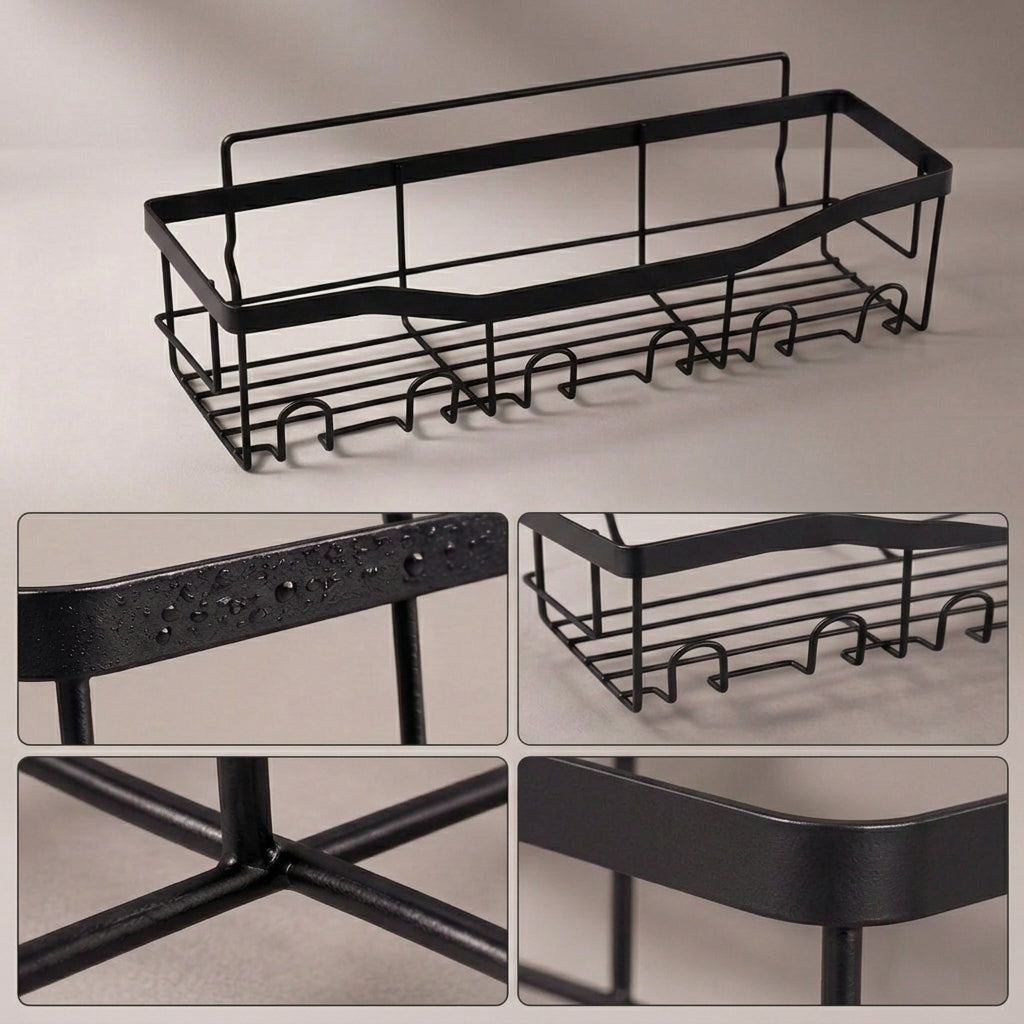 Klebe-Duschregal Eckform mit Haken