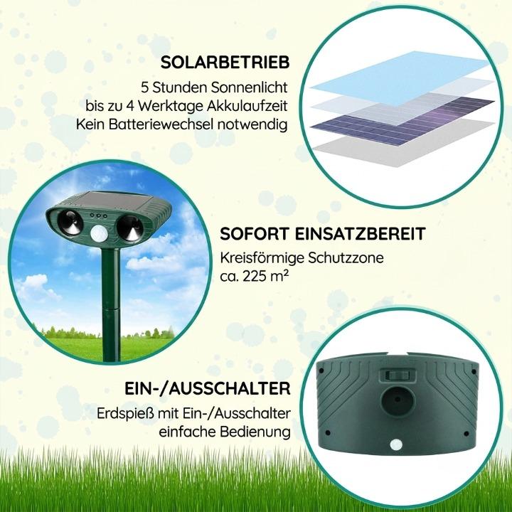 Ultrasonic Animal Repellent Solar – Motion Detector Against Raccoons
