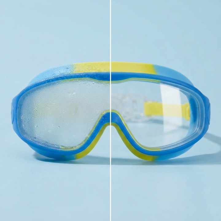 Anti-fog swimming goggles with earplugs - set of 2