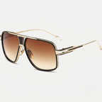 Pilotenbrille – Goldener Metallrahmen, UV400, Übergroße Gläser, 5 Farben