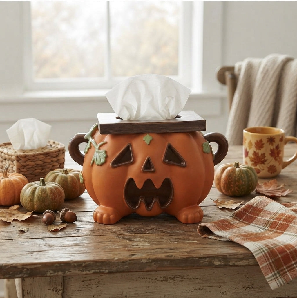 Kürbis Taschentuchbox Deko für Halloween