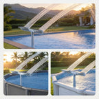 Solar Pool Fountain with RGB LED Light – Double Arch, Remote Control