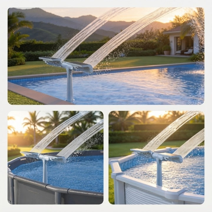 Solar Pool Fountain with RGB LED Light – Double Arch, Remote Control