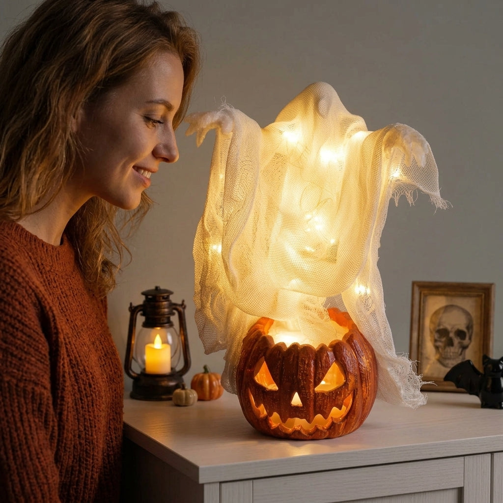Geist-Deko Kürbis leuchtend – 130 cm