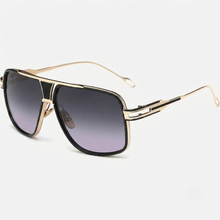 Pilotenbrille – Goldener Metallrahmen, UV400, Übergroße Gläser, 5 Farben