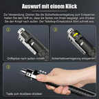 Teleskopschlagstock Stahl — automatisch ausfahrbar auf 53 cm per Knopfdruck